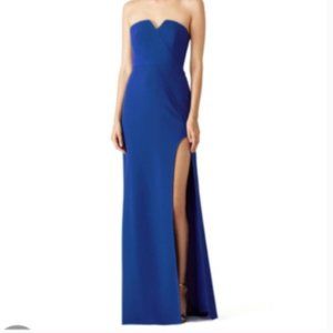 Halston Heritage Royal Blue Slit Gown